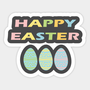 Happy Easter with Eggs Sticker